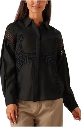 Copenhagen Muse Dames, Blouses & Shirts, Zwart, Maat: XS Wol