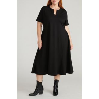 Universal Standard Saskia Ponte Knit Midi Dress in Black at Nordstrom Rack, Size Xl (26W-28W)