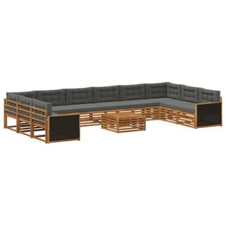 vidaXL Juegos De Sof&aacute;s 11 Uds. Madera De Acacia S&oacute;lida Vidaxl