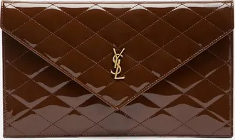 Saint Laurent Paris quilted patent leather pouch