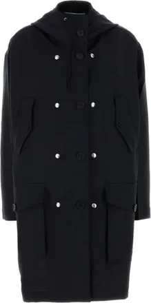 Prada Navy Blue Hood Trench Coat