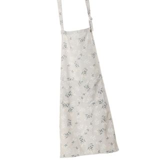 OEM Delantal R&uacute;stico De Lino Con Estampado Floral Y M&uacute;ltiples Bolsillos - Gris