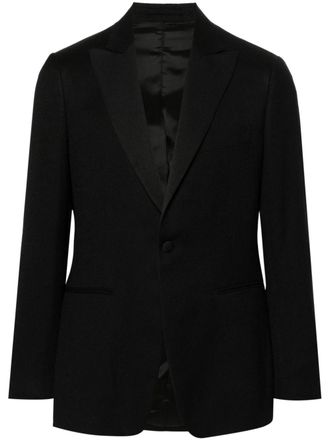 Lardini single-breasted wool-blend blazer - Black
