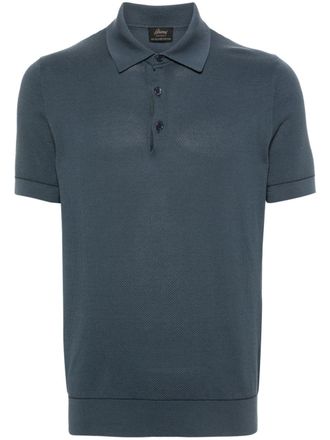 Brioni Piqu&eacute; poloshirt - Blauw