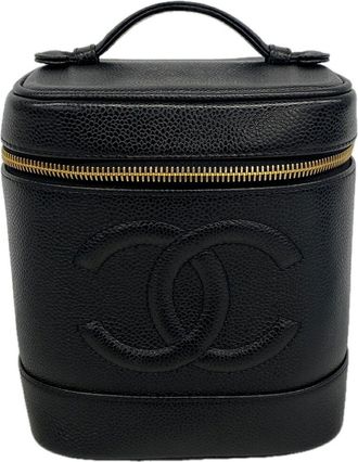 Chanel Black Grained Calfskin Vanity Bag (Pre-Owned)