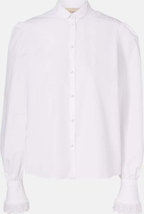 Valentino Embroidered cotton poplin blouse