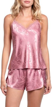 In Bloom by Jonquil Casey Bow Satin Short Pajamas in Rose at Nordstrom, Size X-Small