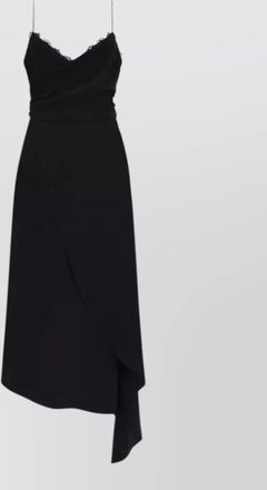 Moschino midi dress lace trim draped asymmetric