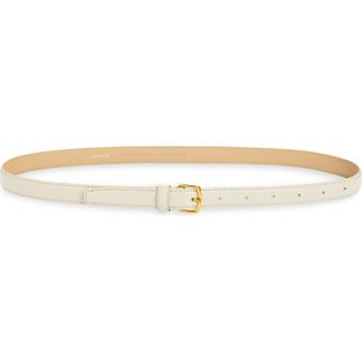 Vince Stitched Feathered Edge Belt in Milk /Antique Brass at Nordstrom Rack, Size X-Small