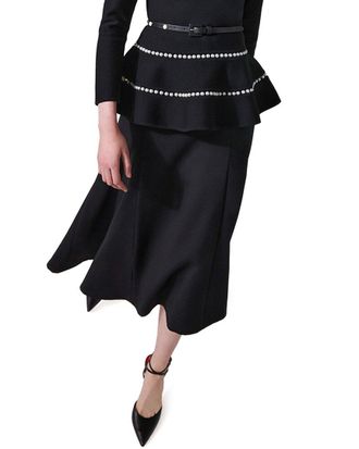 Carolina Herrera Wool-Blend A-Line Midi Skirt