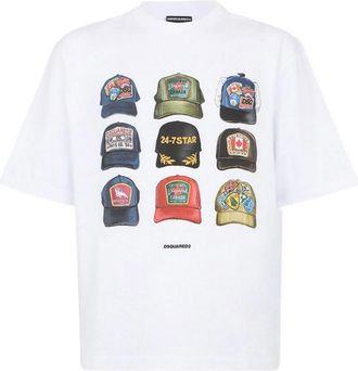 Dsquared2 White short-sleeved cotton T-shirt