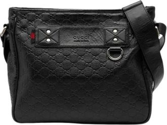 Gucci Pre-owned Cross Body Bags, female, Black, Size: ONE SIZE Pre-owned Leather Crossbody Bag
