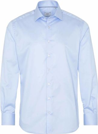 Eterna Heren, Overhemden, Blauw, Maat: L Poliester