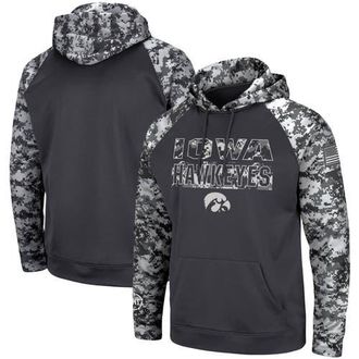 Colosseum Mens Colosseum Charcoal Iowa Hawkeyes OHT Military Appreciation Digital Camo Pullover Hoodie at Nordstrom, Size Medium