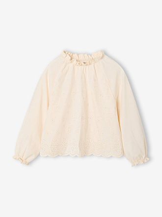 Vertbaudet M&auml;dchen Bluse mit langen &Auml;rmeln wollwei&szlig;