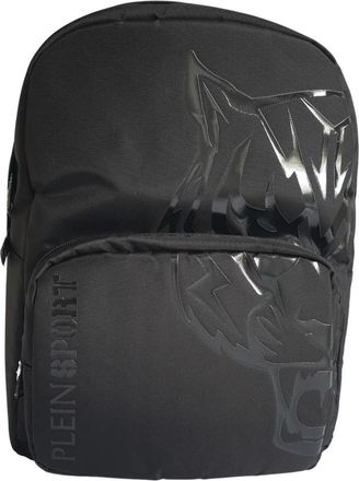Plein Sport Zwarte Nylon Rugzak met Gouden Embleem - Heren - Outdooraccessoires - Zwart - ONE Size - Nylon - Fitness