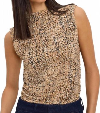 Nic+Zoe Womens Printed Tweed Knit Tank Top In Neutral Multi