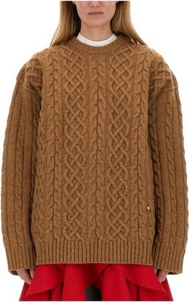 Moschino Maglia - Dames - Ronde hals truien - Bruin - XS - Truien & Vesten