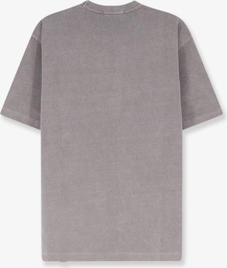 Stone Island Mens Cotton T-Shirt With Logo Detail Grey T-Shirts And Polos