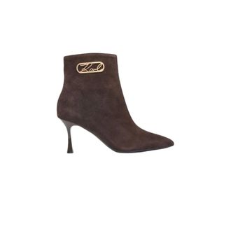Karl Lagerfeld Sienna enkellaarsjes met hak - Dames - Schoenen - Bruin - Maat: 38 EU Leer