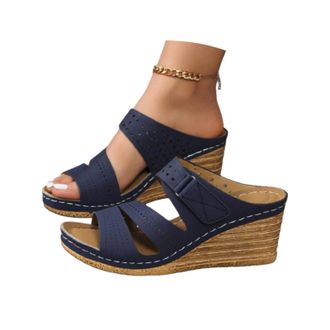 Generic Womens Espadrilles Wedge Sandals Slippers Summer Dressy Platform Sandals Comfortable Open Toe Wedges Sandal Casual Fashion Slip on Outdoor Vacation Be