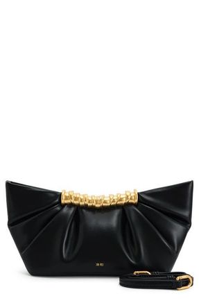 JW PEI Leia Pleated Faux Leather Clutch in Black at Nordstrom