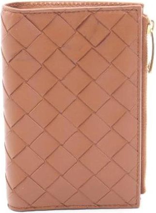 Bottega Veneta Pre-owned Intrecciato Lamskin Portemonnee - Heren - Vintage Accessoires - Bruin - ONE Size - Leer - Vintage