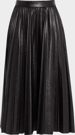 A.L.C. Etta Pleated Faux Leather Skirt