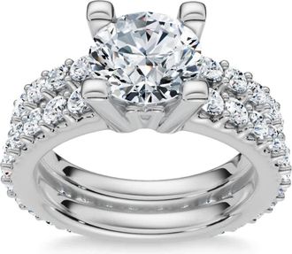 Pompeii3 2 3/4Ct Diamond Engagement Wedding Ring Set in 14k White Gold Lab Grown