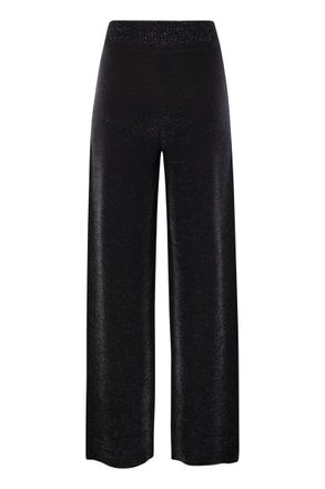 Fabiana Filippi Womens Wide Trousers In Organic Cotton And Lurex - Black - Size EU 34 (Womens)