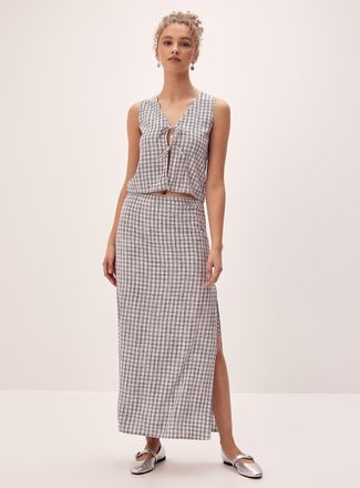 Twik Womens Linen blend maxi skirt