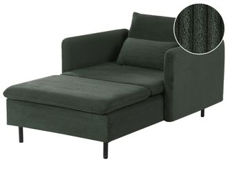 Beliani Chaise Lounge Moderna Pana Dos Piezas Moderno Tapizado Verde Oscuro Lemvig