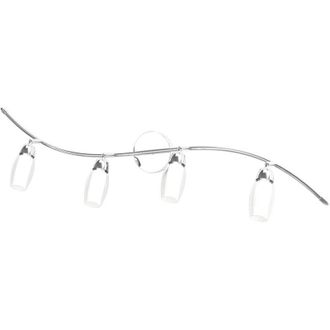 Top-Light Applique Contemporanea Feeling Net Metallo Cromo Vetro Trasparente 4 Luci G9