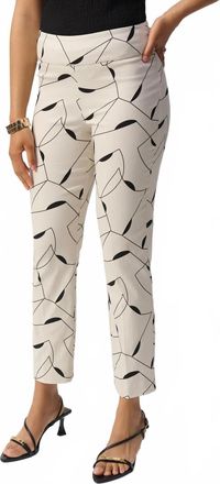 Joseph Ribkoff Geometric Print Straight Leg Pants In Moonstone/black