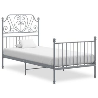 vidaXL Estructura De Cama Sin Colch&oacute;n Metal Gris 100x200 Cm Vidaxl