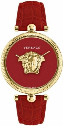 Versace Palazzo Horloge - Dames - Horloges - Rood - ONE Size - Leer - Accessoires
