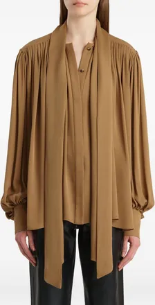 Khaite Womens Shirt Vali Beige Silk