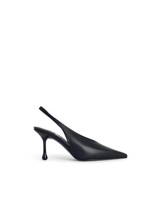 Jimmy Choo London Isa 80 Black Leather Slingbacks