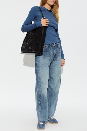 Alaia Wide-leg Jeans, Womens, Navy Blue