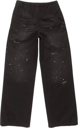 Acne Studios Gecoloreerde Katoenen Broek - Heren - Broeken - Zwart - Maat: XL Katoen