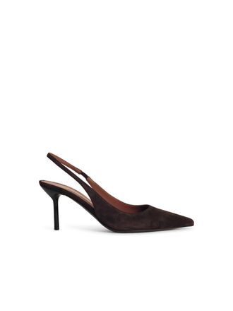 PARIS TEXAS Lidia Brown Suede Slingbacks