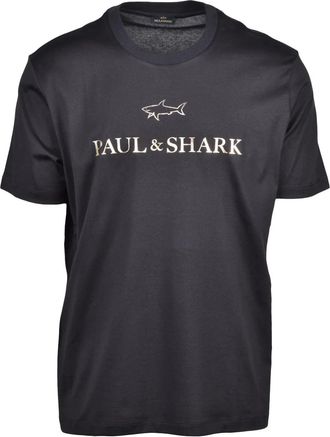 Paul & Shark Black Gold Shark Cotton T-Shirt