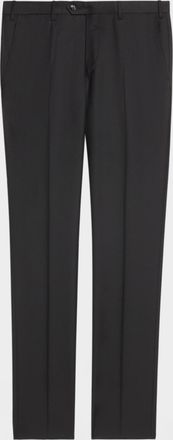 Giorgio Armani Men & apos;s Flat-Front Wool Trousers