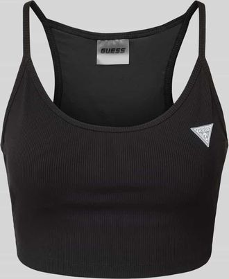 Guess Bustier mit Label-Badge Modell CROCUS in Black, Gr&ouml;&szlig;e XS