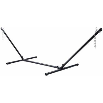 Costway Supporto per Amaca, Struttura per Letto Cospeso con Portante in Ferro per Esterno Giardino, Nero, 320 x 100 x 110 cm (Solo Telaio, Senza Amaca)