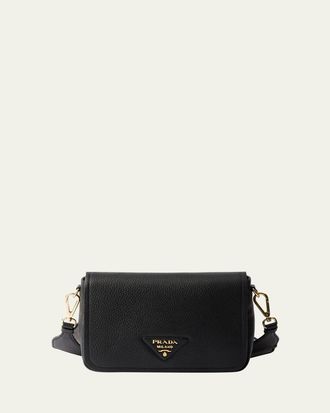 Prada Daino Flap Soft Leather Crossbody Bag