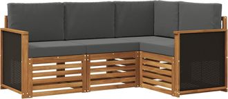 vidaXL Conjunto De Sof&aacute;s De Exterior 4 Uds. Poli&eacute;ster Vidaxl