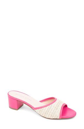 Patricia Green Sienna Raffia Slide Sandal in Hot Pink at Nordstrom, Size 9