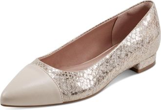 Rockport Kenzie Flats Womens Gold Leather Pointed Toe Ballet HTAT1800
