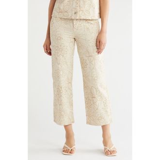 Sanctuary Terrace Floral Embroidered Crop Pants in New Natural White at Nordstrom Rack, Size 30